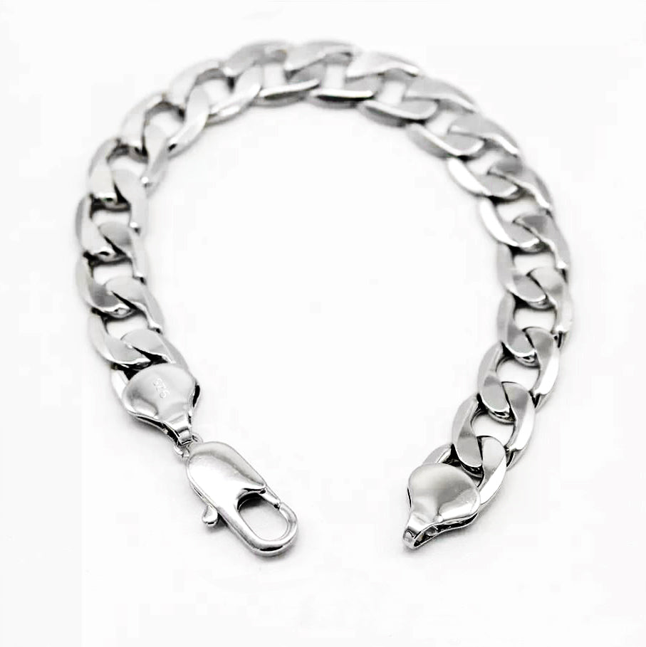 Sterling Silver Geo Heart Chain Bracelet