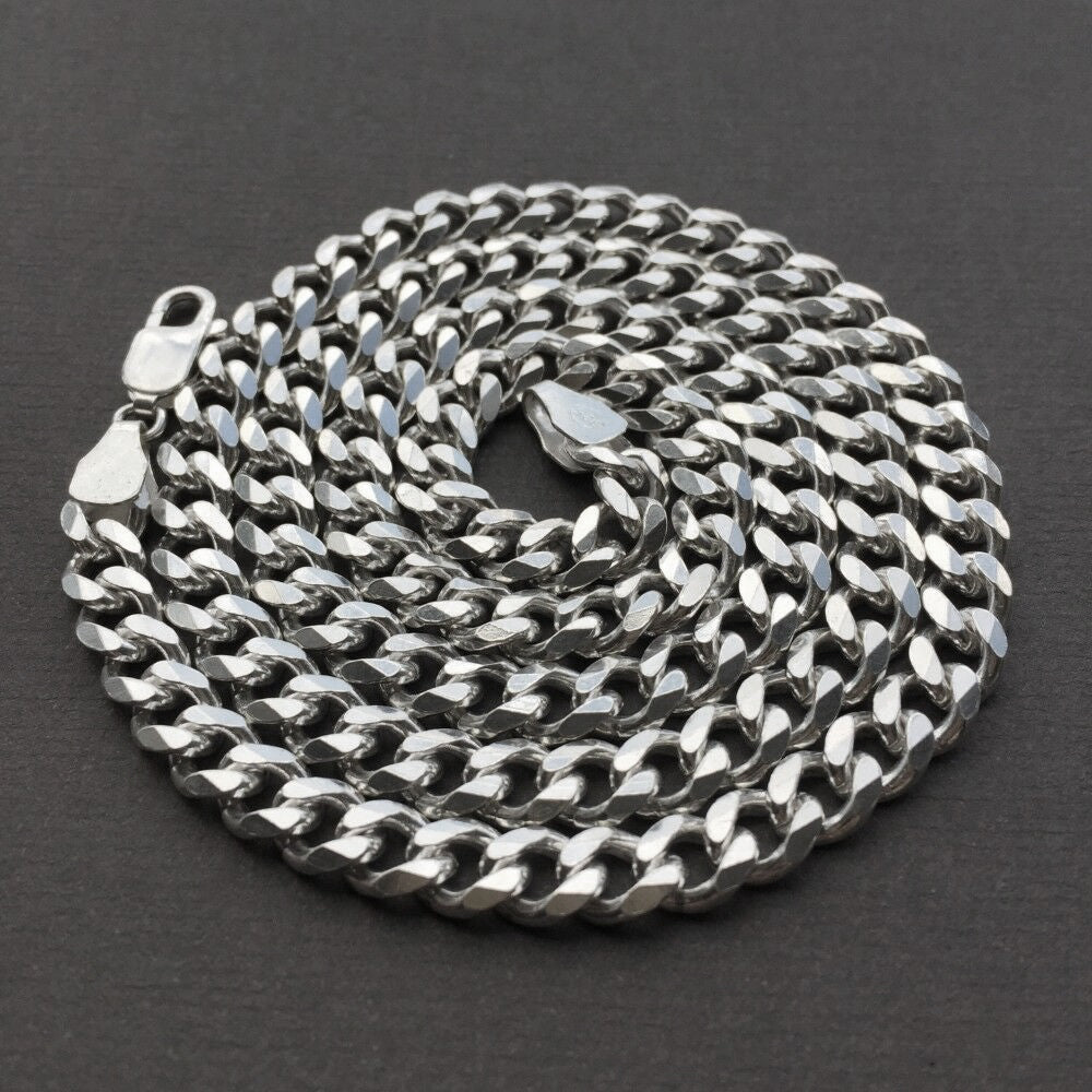 Curb Chain Handcrafted Sterling Silver Men's Chain – Clocks and Colours