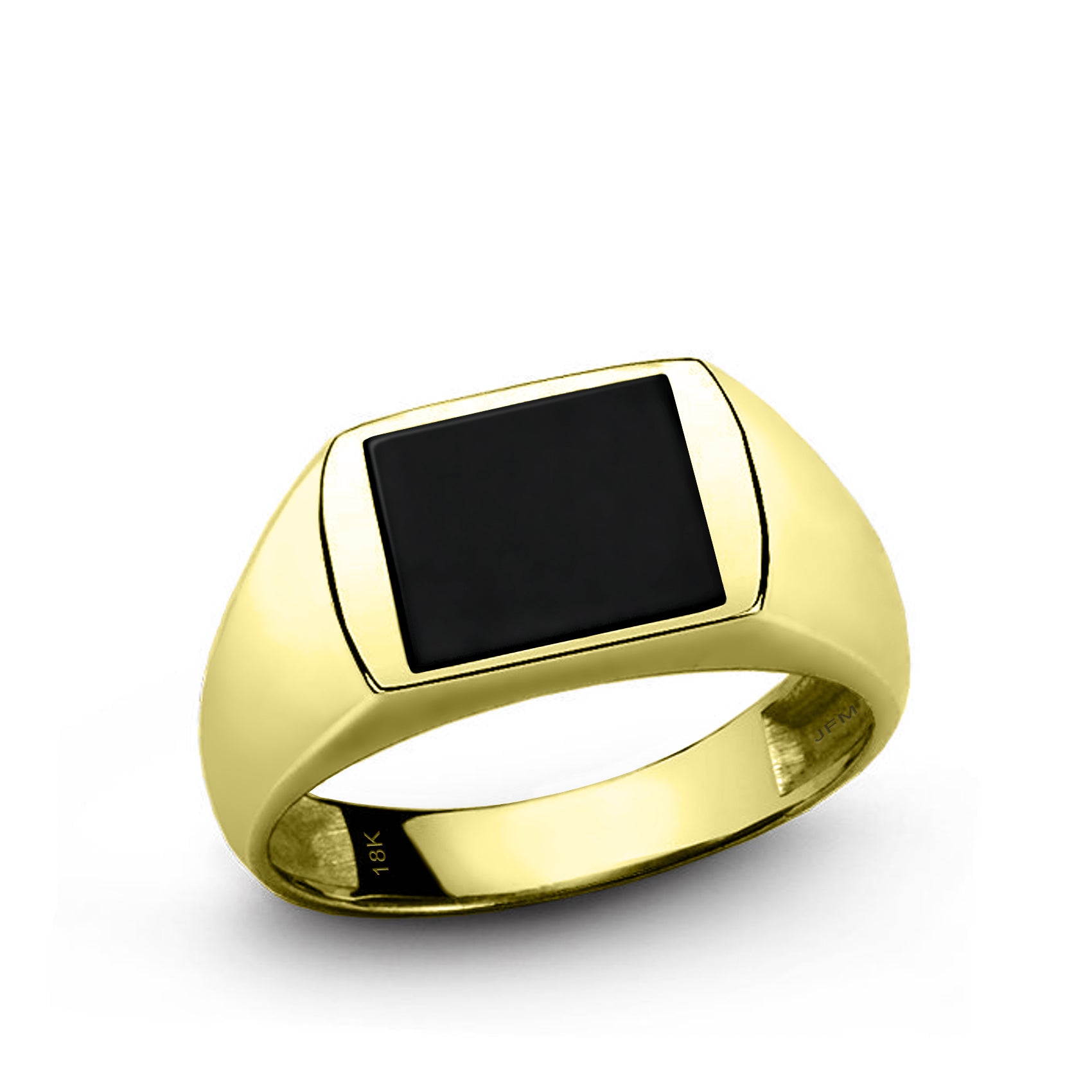 Mens Black Onyx Ring Gold Signet Ring Gold Stone Ring Onyx 