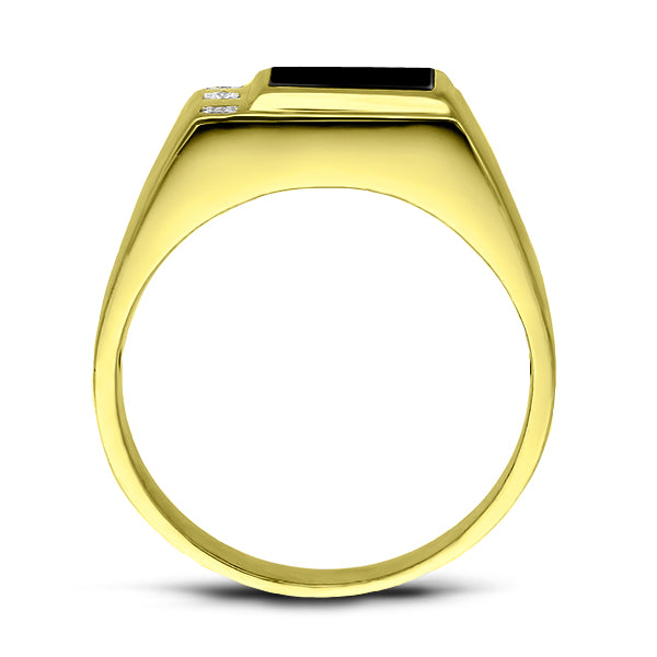10K Yellow Gold Black Onyx Men's Ring