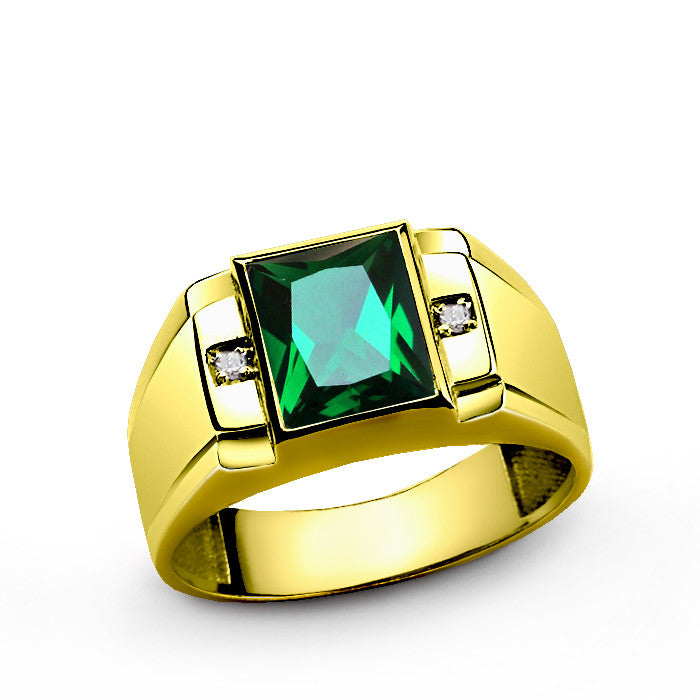 10k Solid Yellow Gold Genuine discount Emerald Rimg