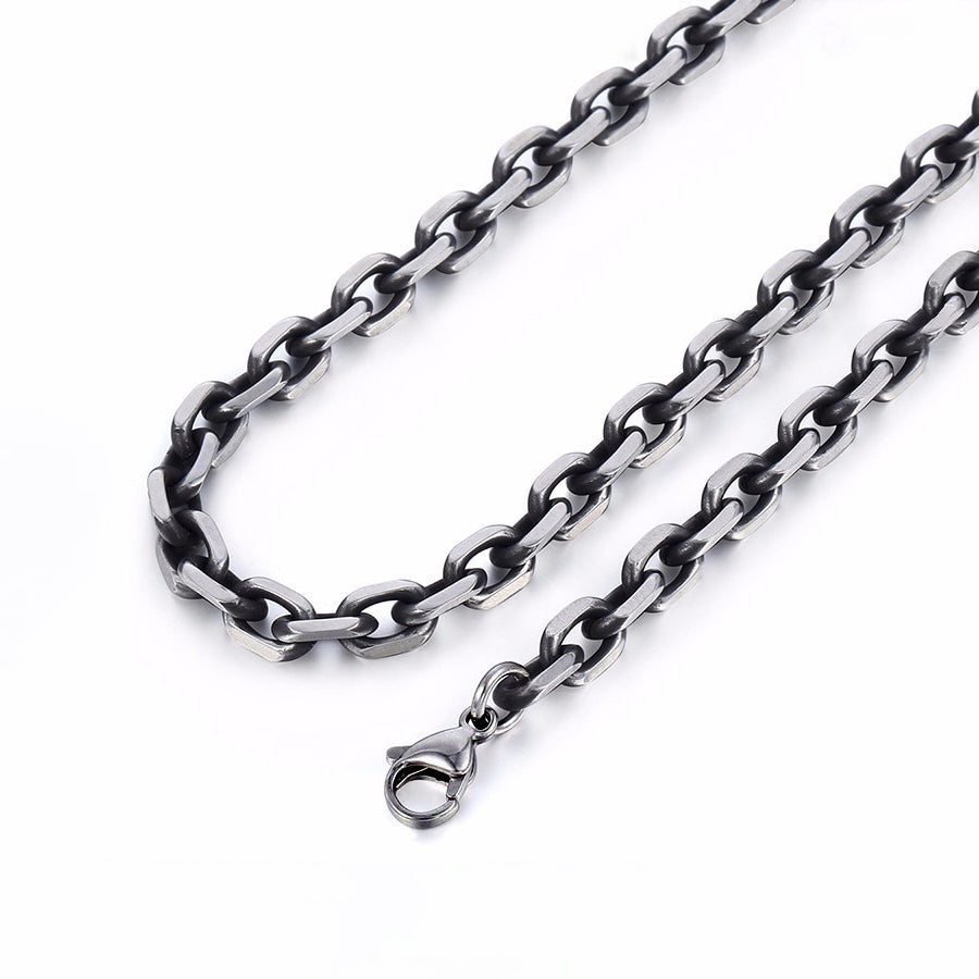 Amager | 8 mm Gunmetal Stainless Steel Lock Cable Chain Necklace