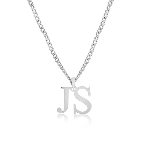 LV_ Men Cuban Link Chain Rock Necklace Letter Design Steel