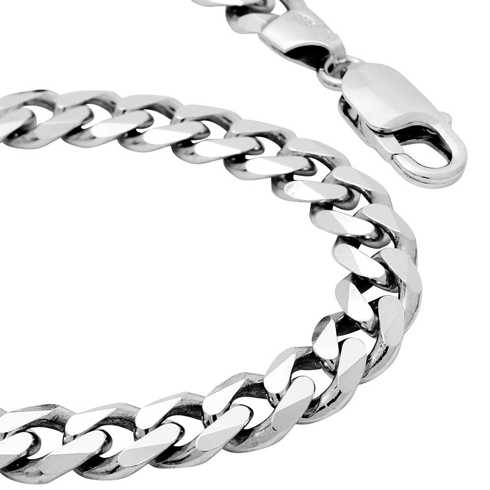 5mm Men's 925 Sterling Silver Figaro Chain Bracelet 7.5 to 9 | JFM 8.6 (22cm)