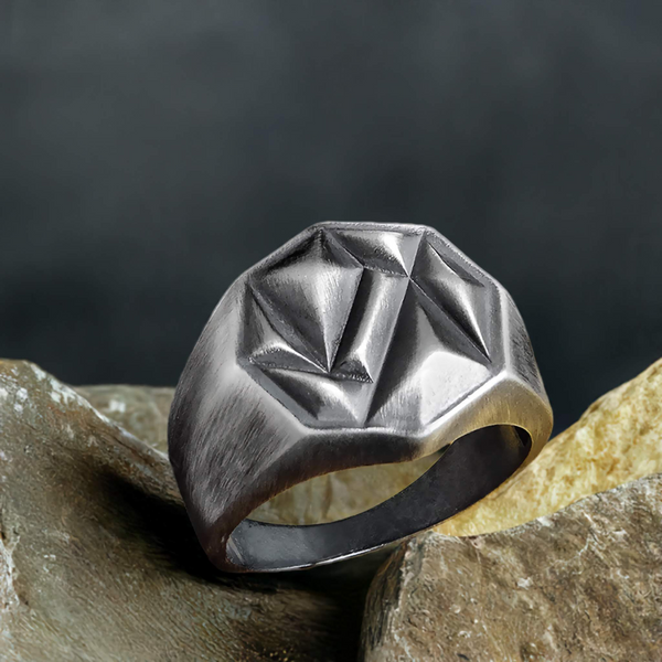 geometric Signet Men's Ring