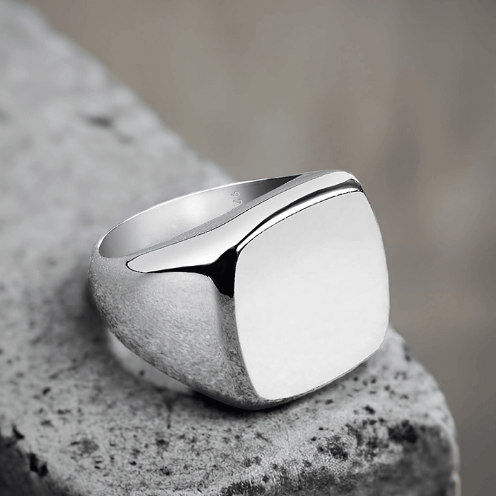 Classic Solid Silver Pinky Ring for Men - Simple Design – J F M