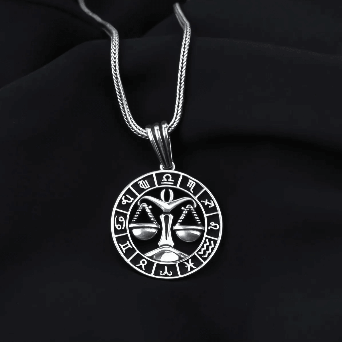 Zodiac Sign Men's Solid 925 Silver Chain Necklace with Pendant – J F M