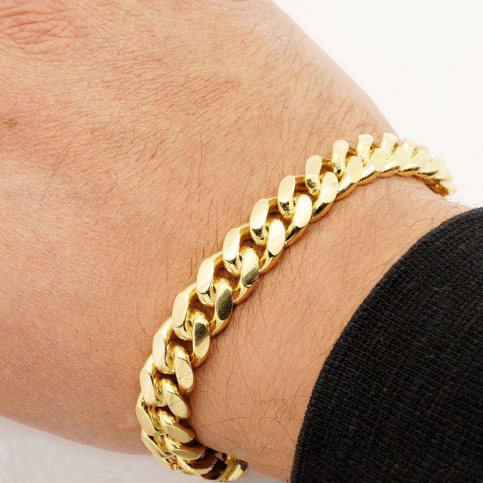 Buy YELLOW CHIMES Stylish 18K Gold Plated Wrist Curb Chain Link Bracelet   Shoppers Stop