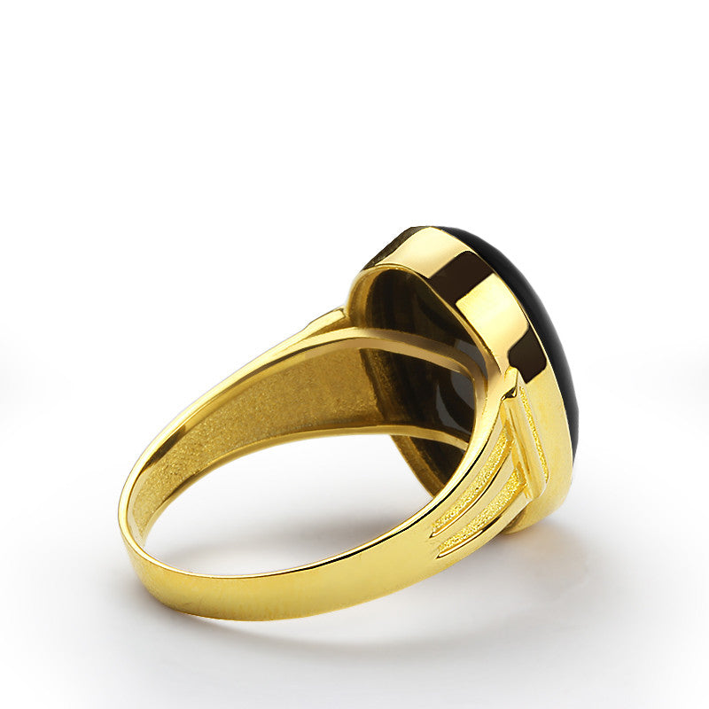 Men's Statement 14k Gold Ring with Black Onyx Stone – J F M