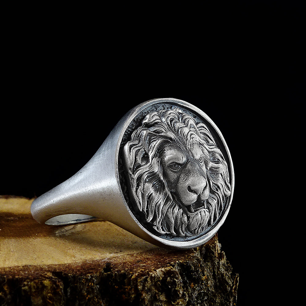 Lion Head Ring For Men Oxidized 925 Sterling Silver Handmade Jewelry – J F M