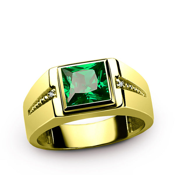 Statement mens deals emerald rings