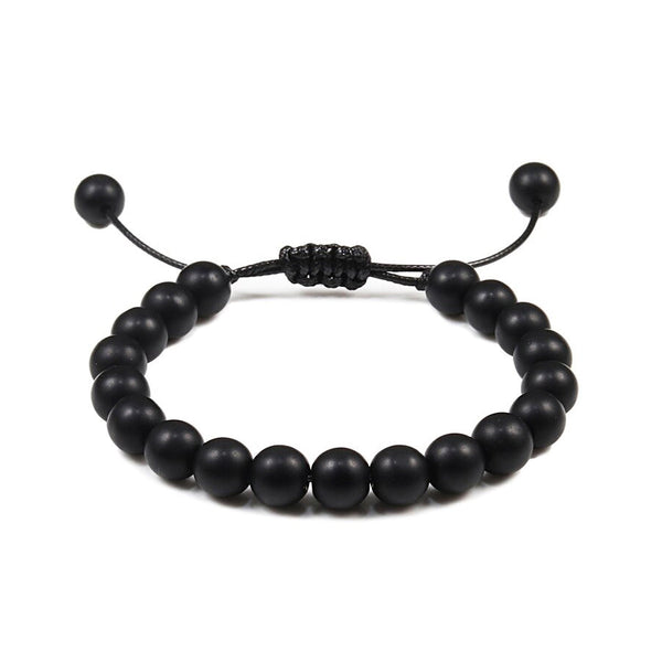 Handmade Beaded Bracelets for Men Natural Black Onyx & Tiger's Eye | JFM