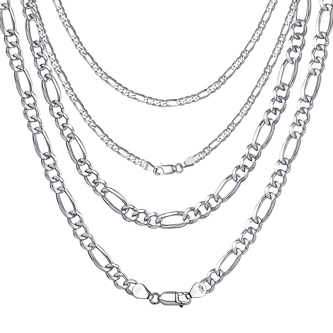 Monte Carlo Chain Men's 925 Sterling Silver Long Necklace 25.5 | JFM 25.5 (65 cm) / Silver