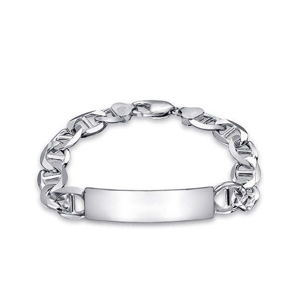 Engravable Stainless Steel Open Squared Link ID Bracelet. Wholesale -  925Express