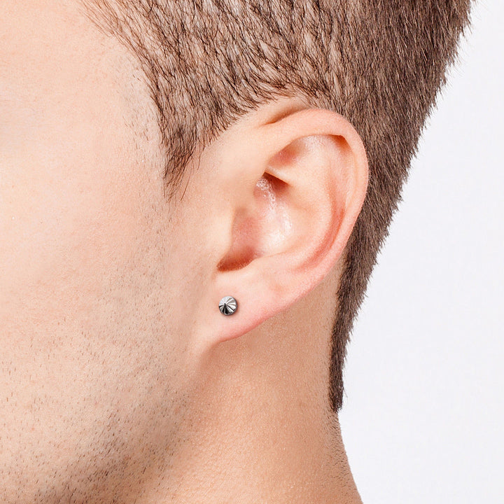 New Mens Stud Earrings in Solid 925k Sterling Silver