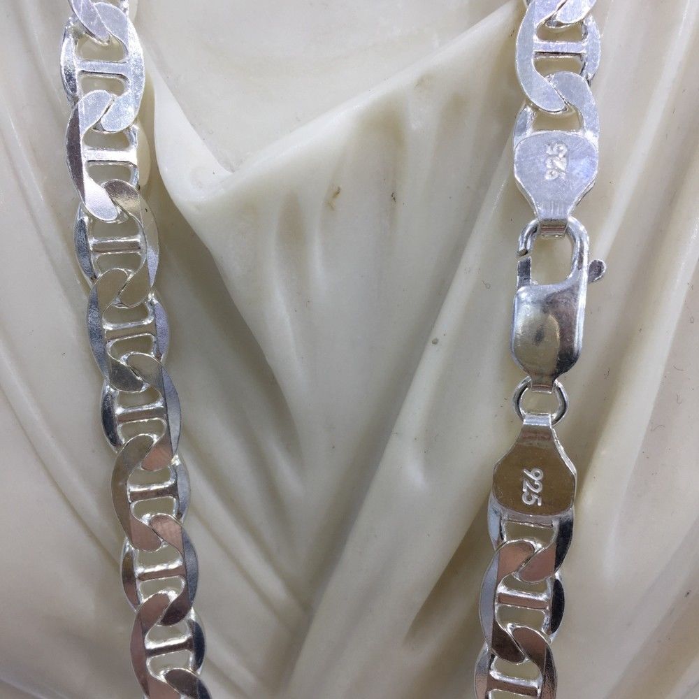 Amager, 8 mm Silver-Tone Stainless Steel Lock Cable Chain Necklace, In  stock!